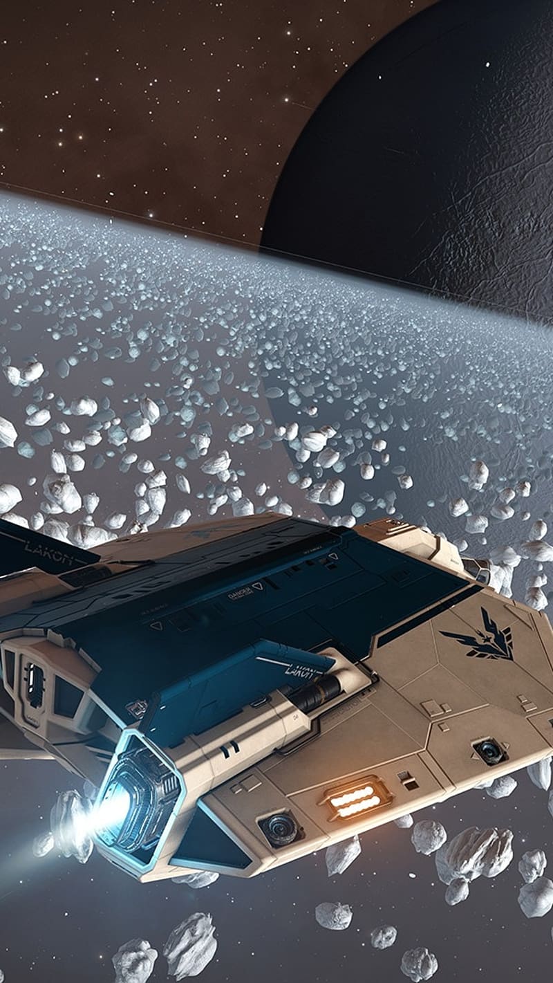 elite-dangerous-horizon Vaisseau spatial volant à l'horizon d'une planète dans Elite Dangerous