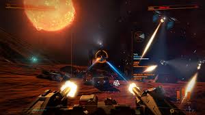 elite-dangerous-shoot Véhicule terrestre tirant des lasers sur un vaisseau spatial dans Elite Dangerous
